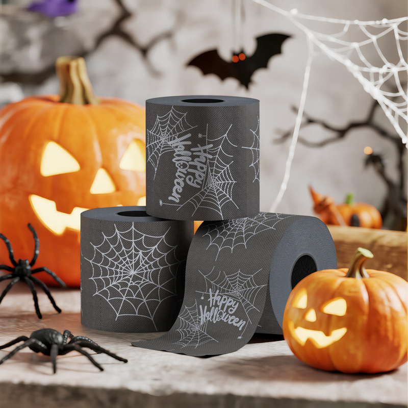 Halloween Printed Napkins Cartoon Pumpkin Party Spider Web Napkins Cross-Border Holiday Party Hotel Napkins