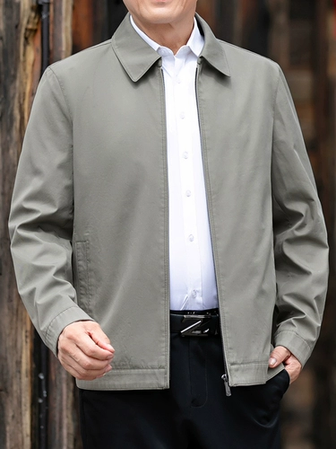 Мужская осенняя хлопковая весенняя куртка для отдыха, для мужчины среднего возраста