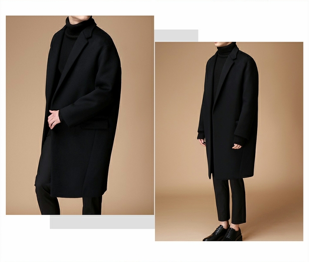 2019 mùa thu và mùa đông áo khoác cashmere mới cho nam dài phần len lỏng kích thước lớn áo thủy triều Hàn Quốc áo gió giản dị áo da lộn nam