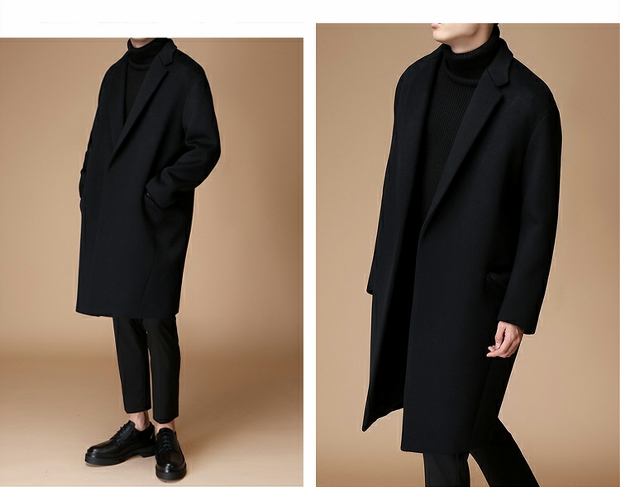 2019 mùa thu và mùa đông áo khoác cashmere mới cho nam dài phần len lỏng kích thước lớn áo thủy triều Hàn Quốc áo gió giản dị áo da lộn nam