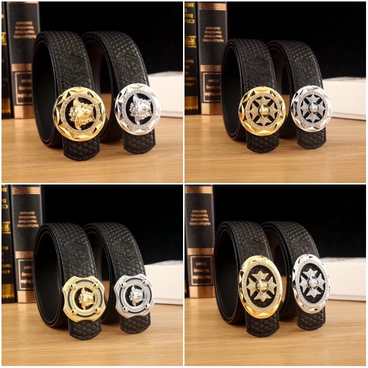 2022 new beauty head belt men's fashion simple belt youth beauty head pants belt embossed smooth buckle belt