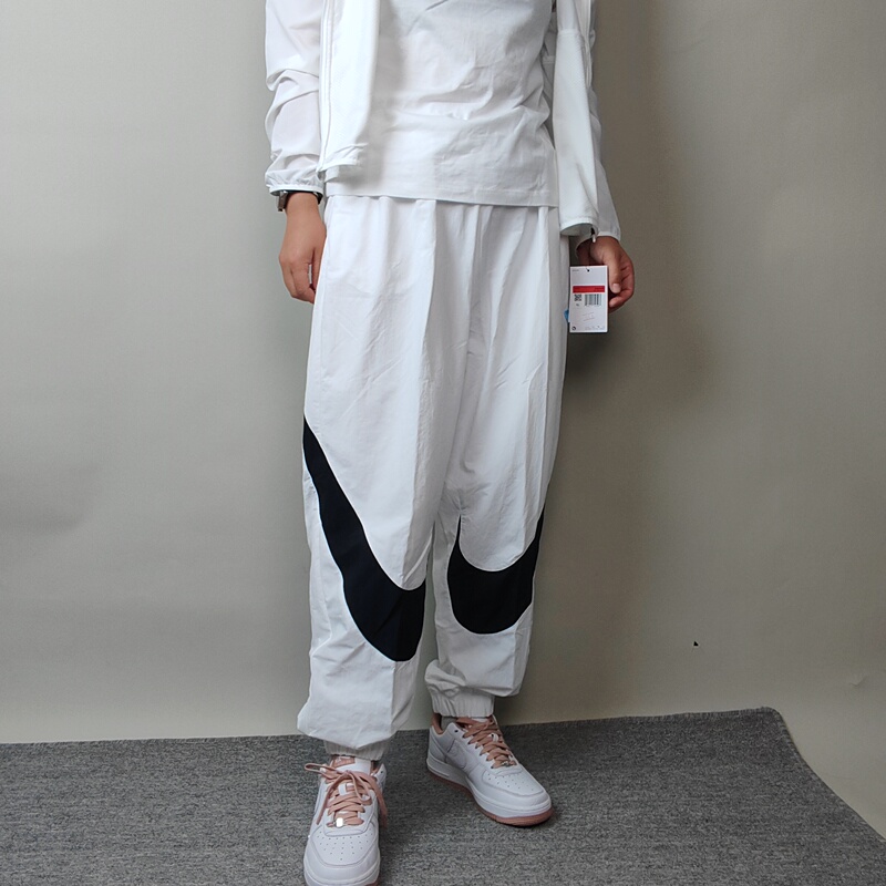Nike Genuine Summer New Women's Woven Breathable Large Logo Sports Casual Drawstring Pants Hv2358