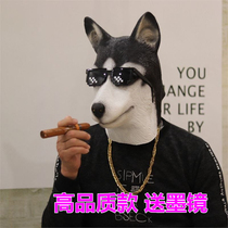 Animal green-headed monster fish mask husky fox horse-headed wolf dog-headed spoof strange sand sculpture headgear performance party