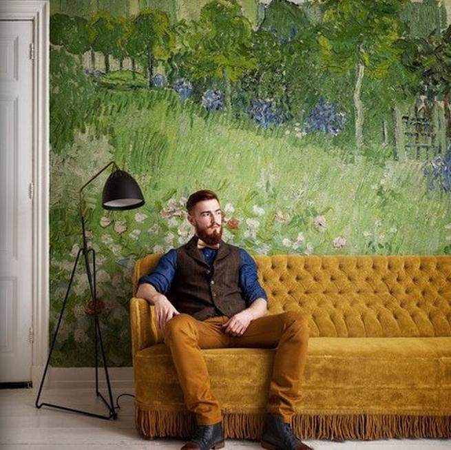 BN wallpaper Dutch import wallpaper frescoed Van Gogh 30547 Van Gogh painting Corner courtyard
