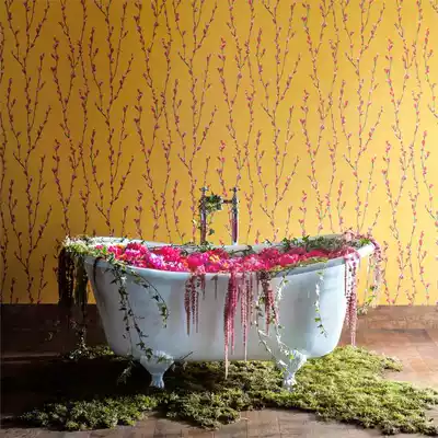 UK original imported wallpaper Harlequin spring colorful Willow budding pattern guest dining room bedroom background