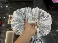 Макарон белый+лазерный серебро