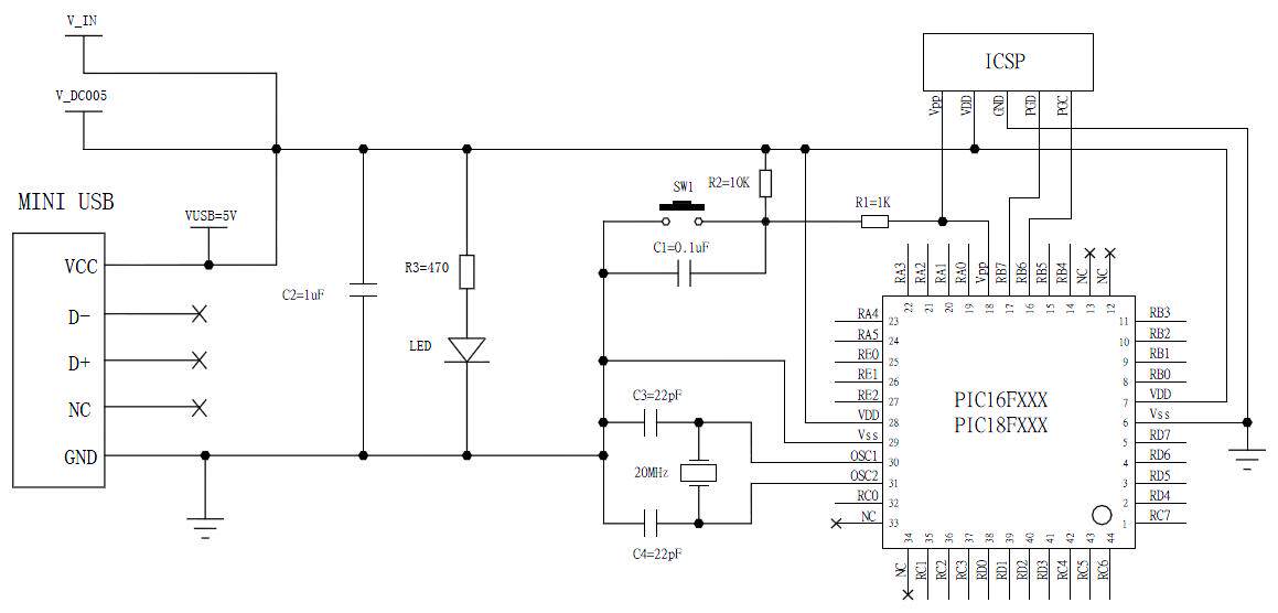 PIC18F4520 18F4525 18F877A 18F874A 877-20-I PT Minimum System Development Board
