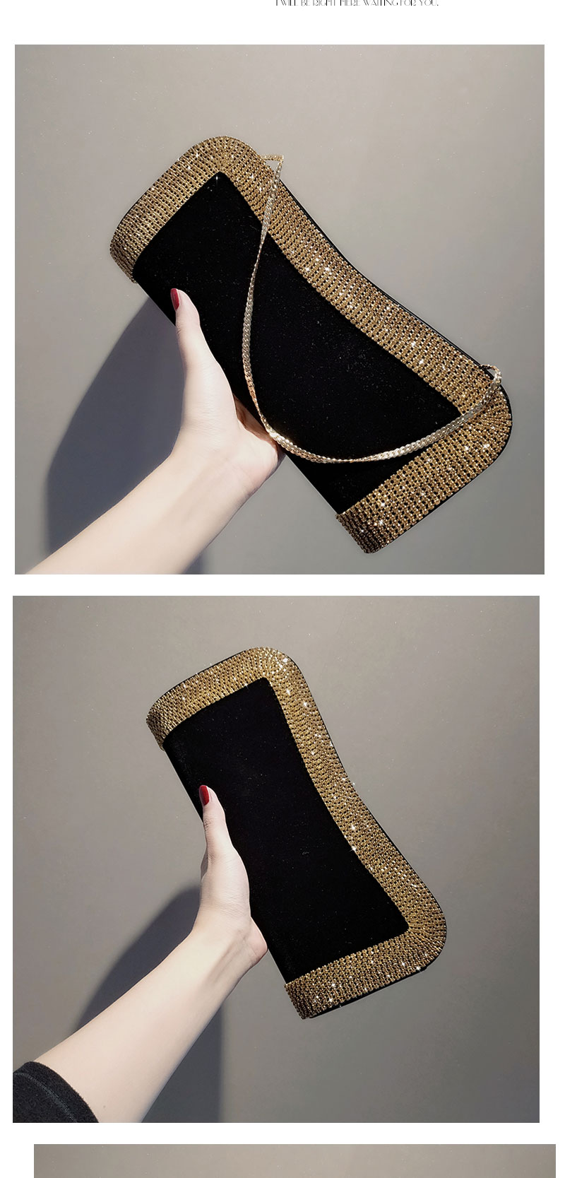 Velvet Solid Color Evening Bags display picture 3