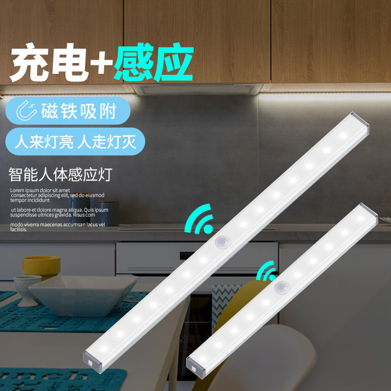 Charged infrared body sented led wardrobe Closet Wine Cabinet Lamp Magnetic Suction Bedside Laced Aisle Stairs Small Night Light