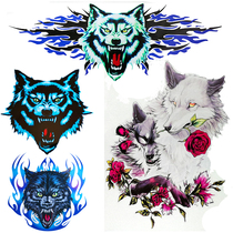 Reflective Wolf Head Car Stickers Electric Motorcycle Personality Glistening Trim Patch Flower Scratchback Body Change Loading Patch