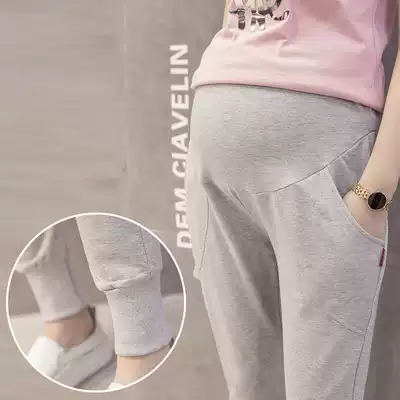 Pregnant women's pants spring and autumn 2019 new trendy mother outer wear thin sports summer casual summer nine-point bottoming summer pants