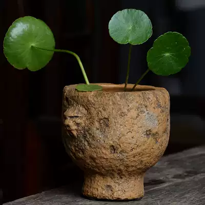 Creative hydroponic bonsai trumpet antique handmade purple sand flower wares tea room household fleshy pot copper flower pot vase