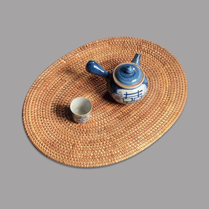 Vietnam Old autumn vine handmade rattan coaster Oval teapot tea set set mat West placemats insulation cushion coaster