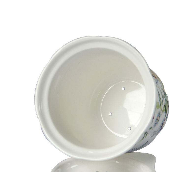 Gốm 4 lỗ rò rỉ chậu hoa trồng hoa cửa sổ bệ để bàn cây xanh làm vườn bình hoa đơn giản châu Âu - Vase / Bồn hoa & Kệ chậu thủy sinh
