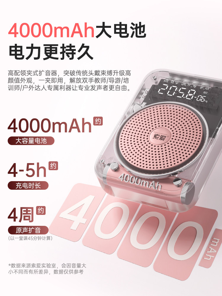 Sony Ericsson S350 Wireless Lavalier Microphone Amplifier for Teachers, Dedicated Microphone for Classes, Loudspeaker