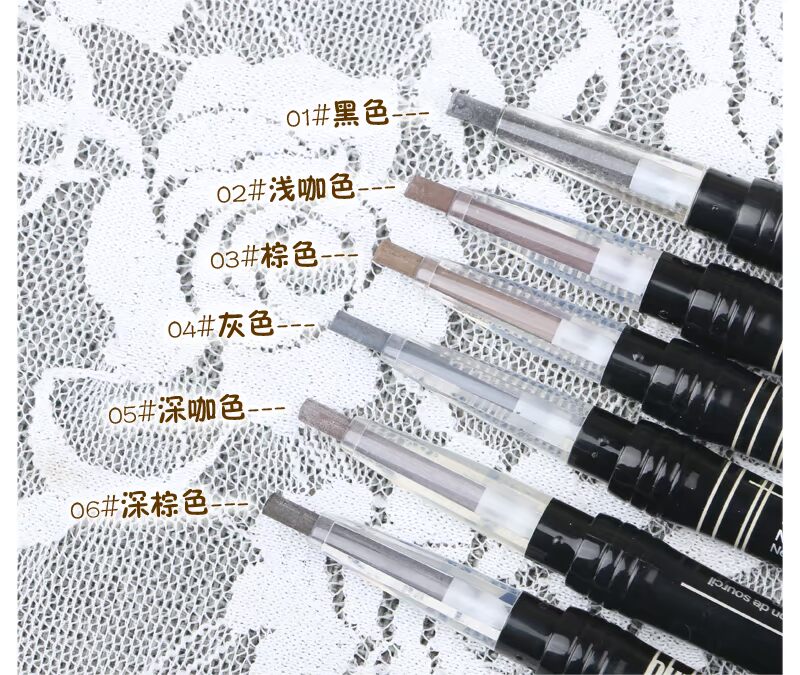 Cây bút chì lông mày tự động hai đầu Ou Meng Xoay tự động không sửa chữa bằng bút lông mày Bút chì chống thấm nước và mồ hôi không trang điểm - Bút chì lông mày / Bột / Stick bút kẻ lông mày 4d