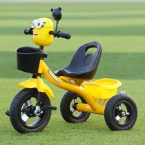 Children 1 2 3 years old and a half 4 little baby riding tricycle childrens bicycle children childrens foot small car yellow