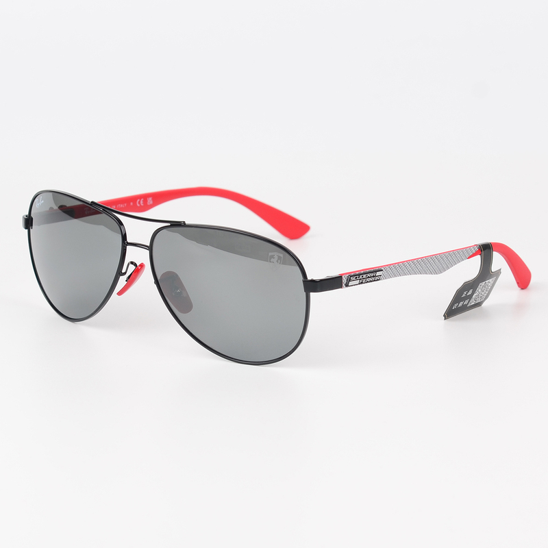 Rayban Ferrari Rb8313M Ferrari Collaboration Sunglasses with Adjustable Nose Pads, Aviator Style