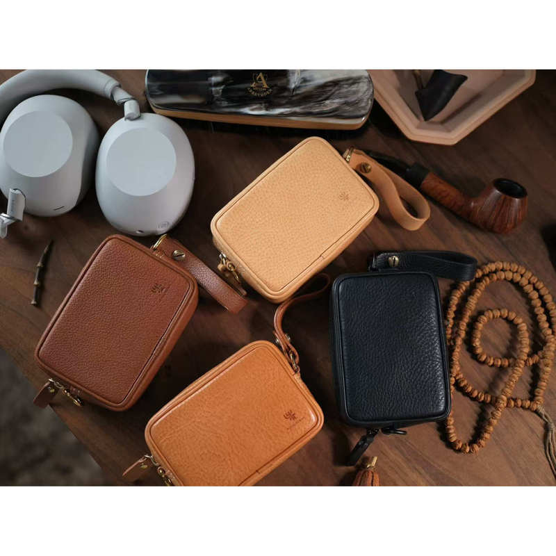 Ding Muren Small Square Bag 2.0 Handmade Leather Storage Bag for Collectibles