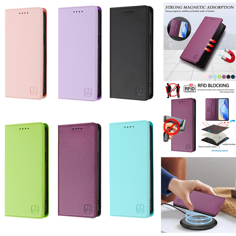 Suitable for Samsung Galaxy Note 8/Note 9/Note 10 Plus+ Phone Case with Magnetic Buckle Flip Cover Protective Leather Case Soft Silicone Shell Full Edge Protection Anti-Drop Card Holder