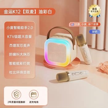 [Ai Upgraded Version] Jinyun Wireless Bluetooth Speaker Sound Card Microphone Singing Microphone Audio All-In-One Machine K12Pro