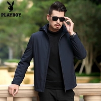 Playboy cotton nam trung niên 2018 mùa đông mới áo khoác dày áo khoác nam ngắn trùm đầu giản dị cotton phù hợp áo khoác nam trung niên