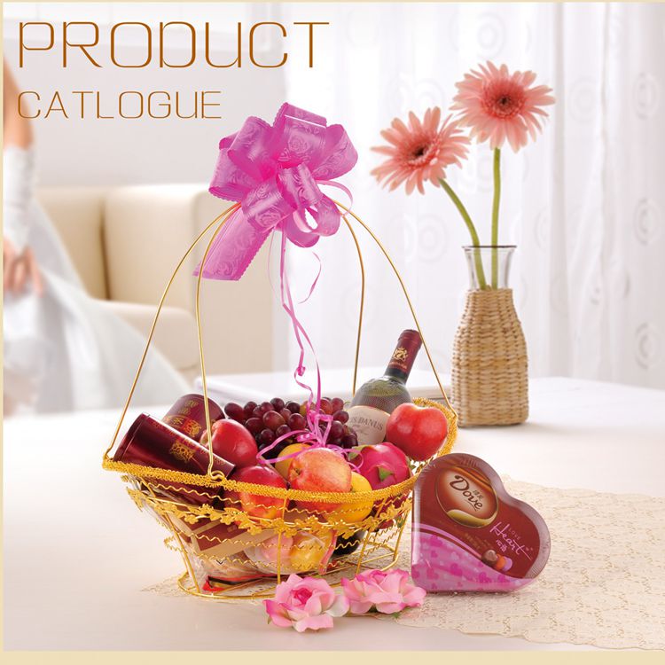 Iron Art Golden Fruit Basket, Supermarket Gift Packaging Basket, Perfect Gift for Mid-Autumn Festival, Gift Basket for Tobacco, Tea, and Wine Iron Art Golden Fruit Basket, Supermarket Gift Packaging Basket, Perfect Gift for Mid-Autumn Festival, Gift Basket for Tobacco, Tea, and Wine