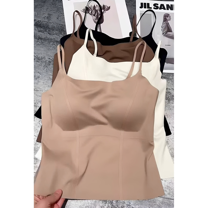 Ice Silk Seamless Camisole with Chest Pads for Women, 2026 Summer New Style, Can Be Worn Inside or Outside, Beautiful Back Bra Integrated Top