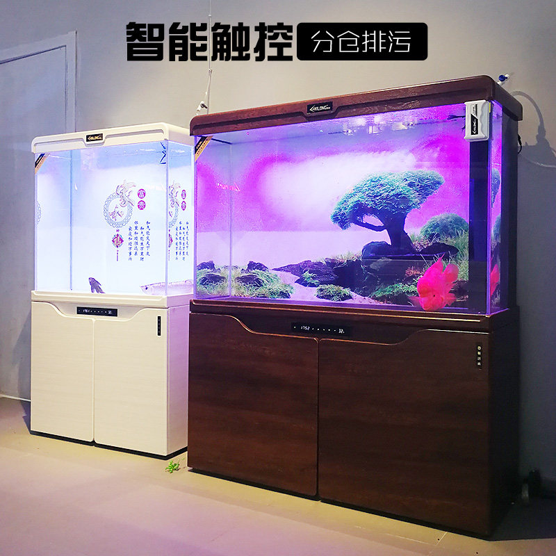 Xilong bottom filter fish tank gold crystal ultra-white glass filter medium and large aquarium ecological home living room goldfish tank