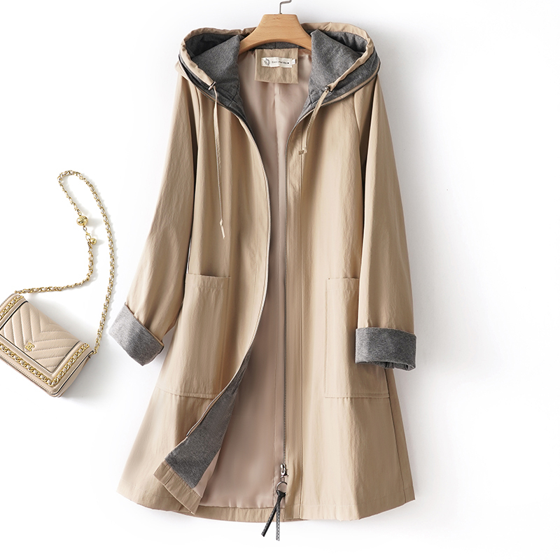 Women's Mid-Length Trench Coat, 2024 Spring and Autumn New Style, Loose Fit, Slimming, Covers the Body, High-End Casual, Versatile, Age-Reducing Jacket