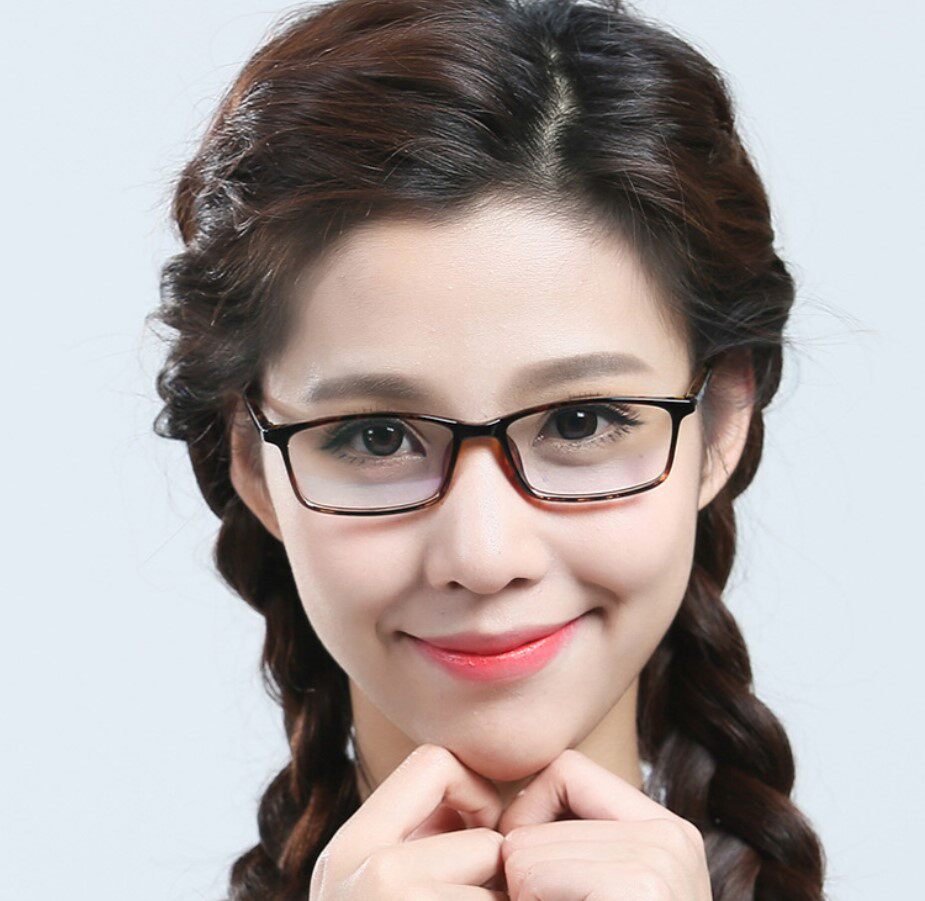 Myopia Glasses Male full frame with degree ultralight comfortable square Black frame Ladies Online Matched Myopia lenses