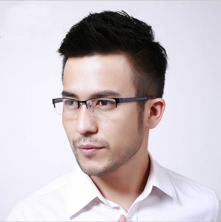 New Myopia Glasses Male Ultralight half-frame Spectacle Frame Worthy Finished Color Glasses Frame Flat Light eyes Near-light glasses