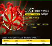 1 67 optical myopia lenses aspherical radiation-proof myopia lenses coated with ultra-thin resin 68 pieces