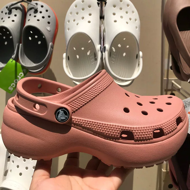 Обувь женская Crocs Carlo Chi Yun Duo Beach с толстой подошвой, с углублением, обувь-«каменная пещера» (Little Whale) с песком, сандалии 206750