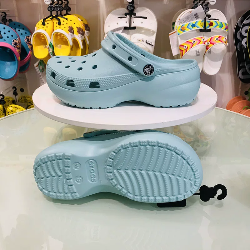 Обувь женская Crocs Carlo Chi Yun Duo Beach с толстой подошвой, с углублением, обувь-«каменная пещера» (Little Whale) с песком, сандалии 206750