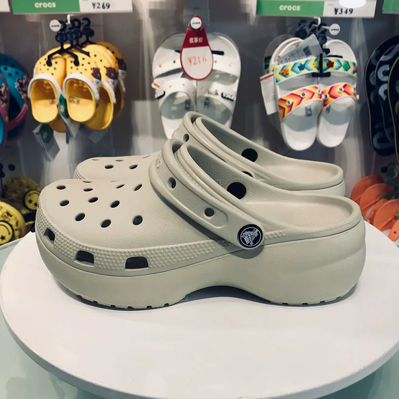 Обувь женская Crocs Carlo Chi Yun Duo Beach с толстой подошвой, с углублением, обувь-«каменная пещера» (Little Whale) с песком, сандалии 206750