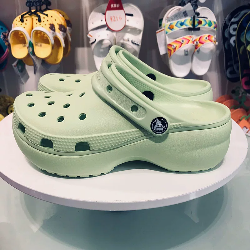 Обувь женская Crocs Carlo Chi Yun Duo Beach с толстой подошвой, с углублением, обувь-«каменная пещера» (Little Whale) с песком, сандалии 206750