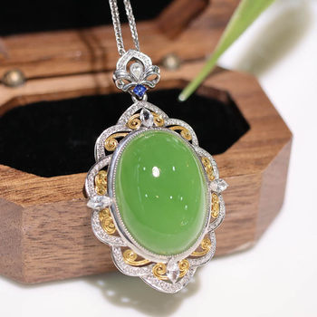 Original design jade gold inlaid jade necklace for my wife