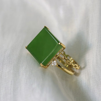 Fashion trendy hetian jade gold inlaid jade gift for wife