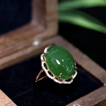 Fashion trendy hetian jade gold inlaid hand jewelry for wife