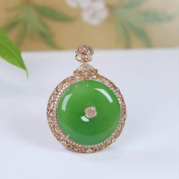 Original design jade gold inlaid jade necklace for my wife