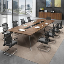 Chongqing conference table modern minimalist training office long table large and small bar chair combination negotiation table meeting steel wood