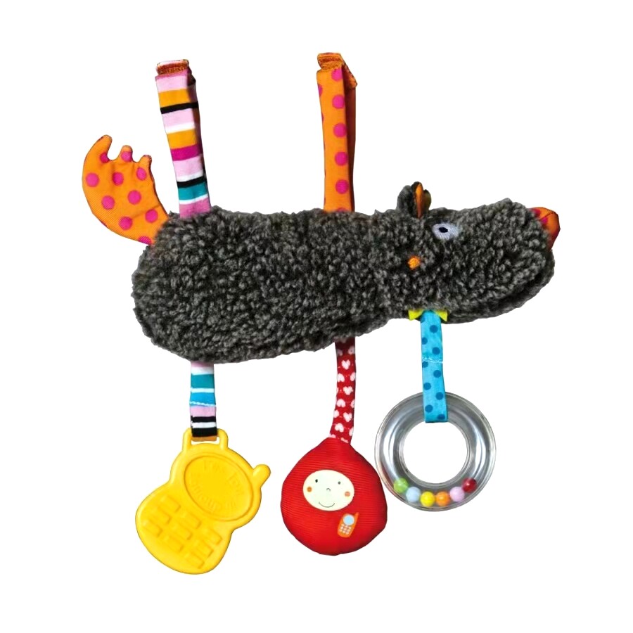 Export France EBULOBO Original dress Large grey wolf Multi-functional lathe hung Foreign trade Newborn baby Toys