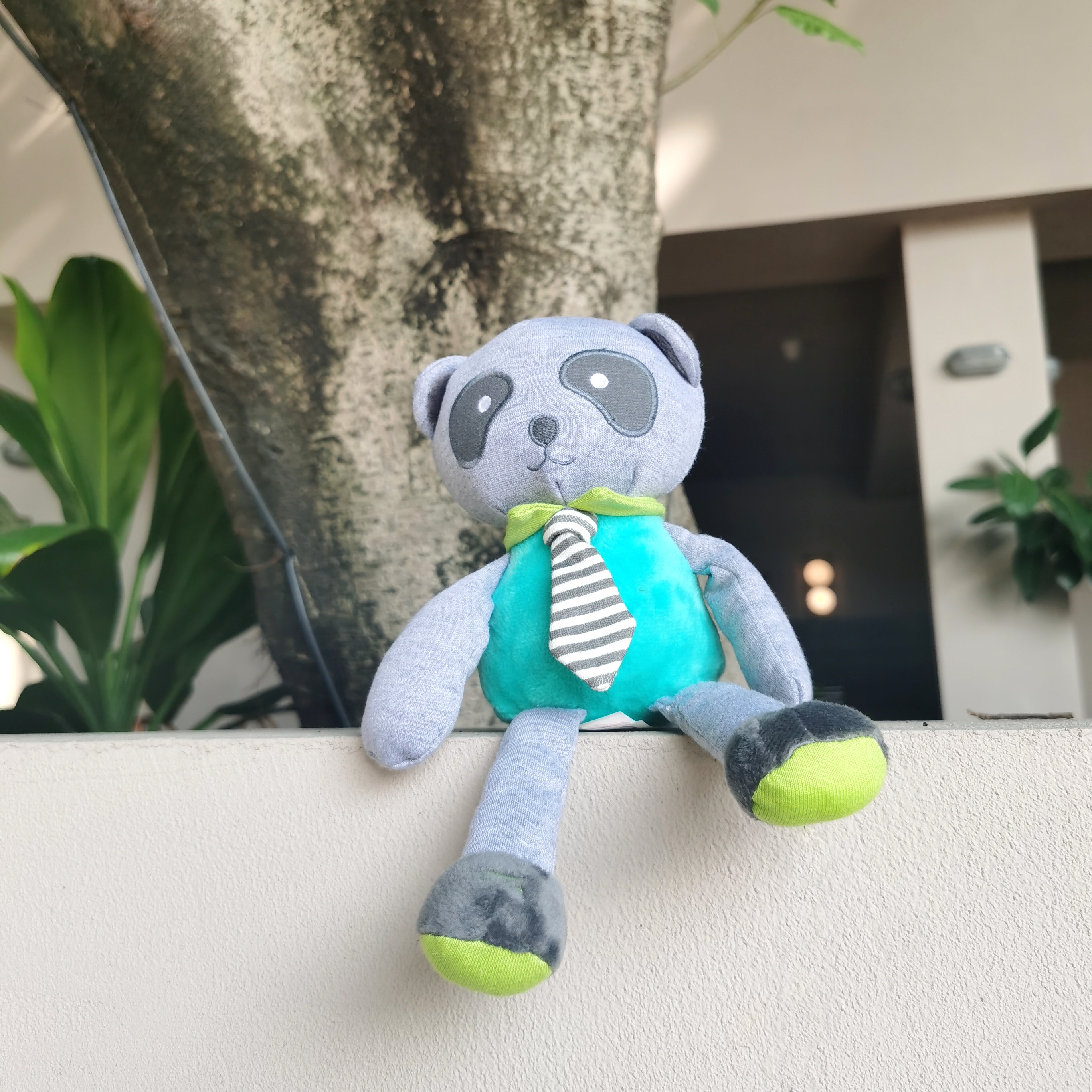 Exported to France OBAIBI original bear ringing paper wind chime with tag and tie to comfort sleeping doll