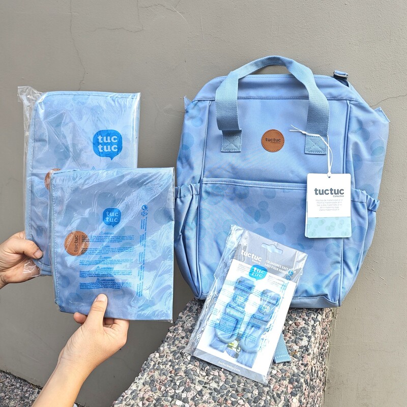 Exported to Spain Tuctuc Original Pink Blue Gray Waterproof Mommy Bag Backpack Can Be Hung on a Stroller