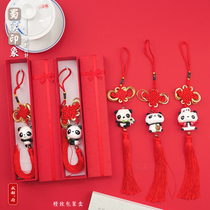 Panda China Knot Mute Penant with Ping An Triing Decoration за рубежом для старых зарубежных друзей Подарок подарок на встречу подарок