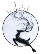 Fantasy modern simple abstract fawn 3D three-dimensional porch Wall cloth 5D entrance wall cloth wallpaper Bi painting aisle European style