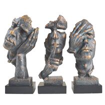Art ornaments dont listen dont look dont say silence is a golden face portrait stop gesture ornaments European creative accessories