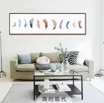 Feather decorative painting new Chinese sofa background wall simple simple simple European high-end atmospheric bedroom living room