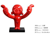 Factory sales resin abstract figure sculpture ornaments hotel home creative soft decoration resin praise Red Man